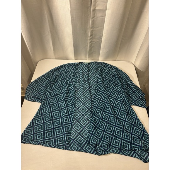Maurices Women's Size L/XL Blue Geometric Kimono Cardigan Cover Up Lightweight - Picture 3 of 7